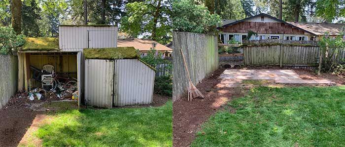 Shed Removal before after image
