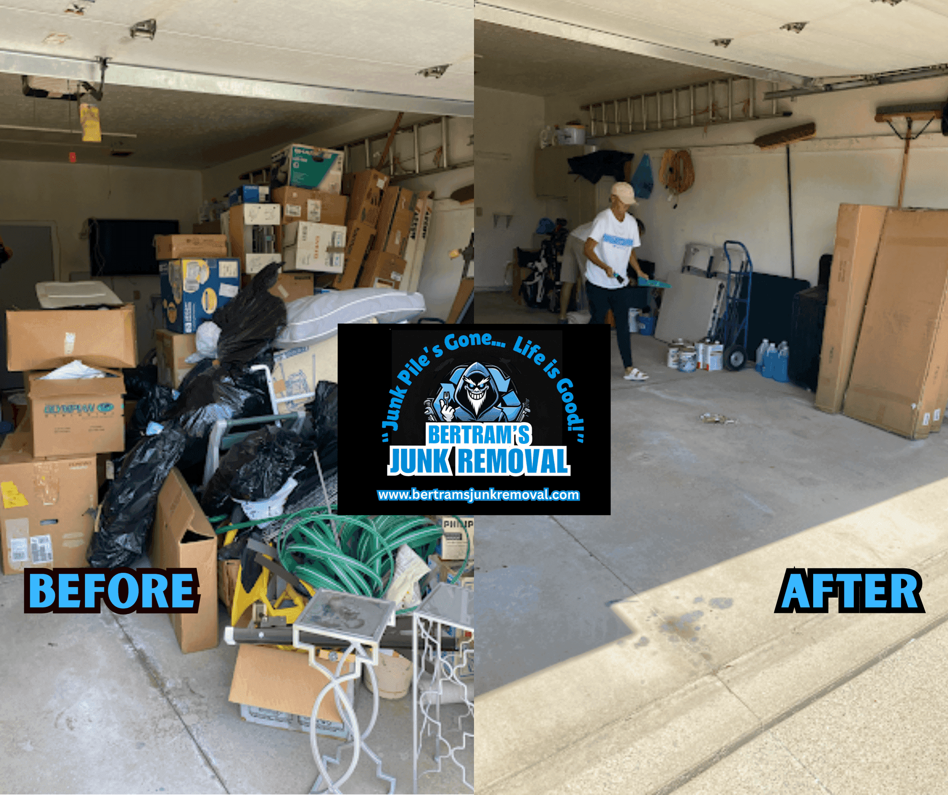 Bertram's Garage Cleanout before and after, Garage makeover,