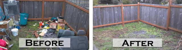 Yard Clean-Out Before and After image