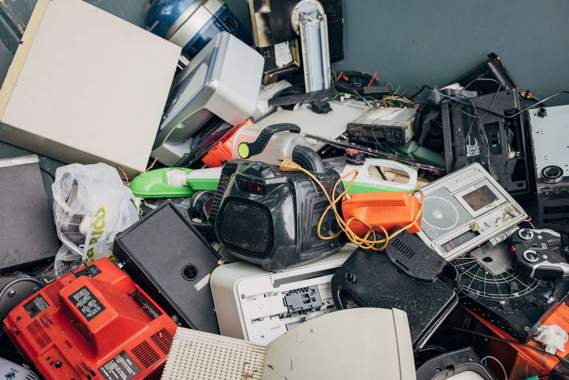 Old electronic waste ready to recycle