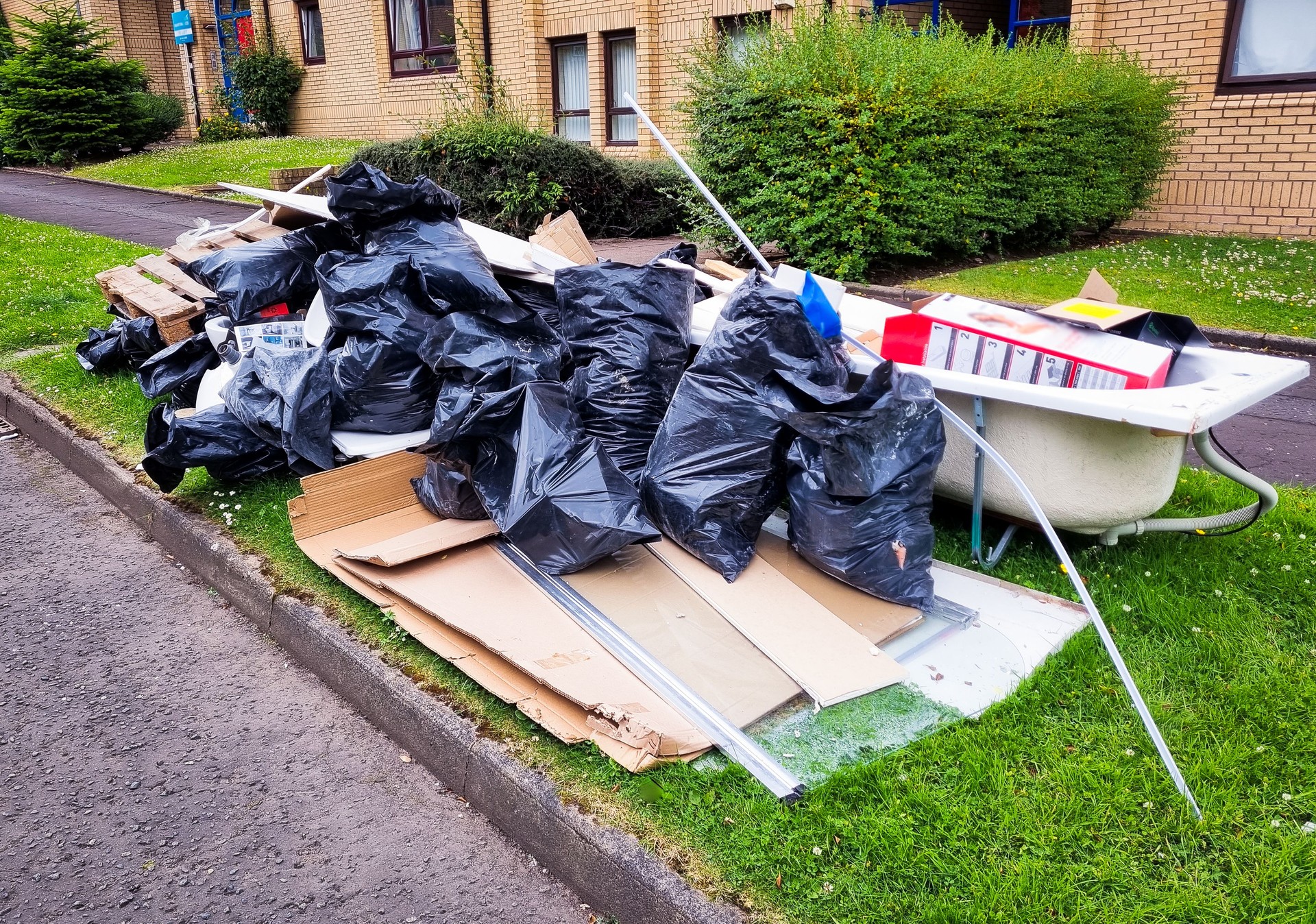 Building waste ready for collection